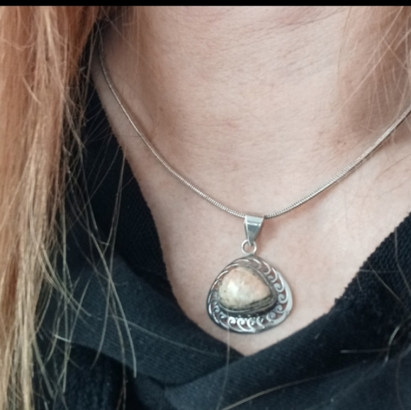 Mexican Fire Opal and silver chain - Picture 2 of 11